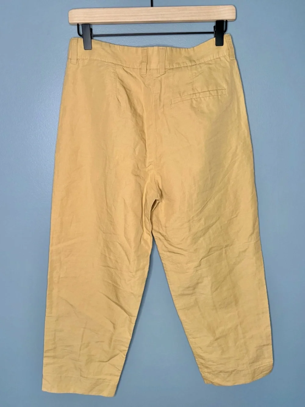 COS Women's Cotton Linen Blend Cropped Pleated Pants | Size 4